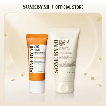[SOME BY MI] V10 維他命玻尿酸 AIR FIT空氣 防曬乳 25ml & LACTO SOY 酵素泡沫