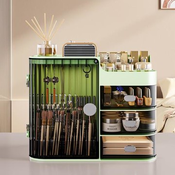 化妝品收納盒抽屜式桌面收納柜梳妝臺雜物收納盒口紅面膜儲物盒子