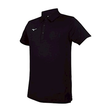 MIZUNO 男短袖POLO衫-銀離子  上衣 休閒 抗UV 32TAC01409 黑銀