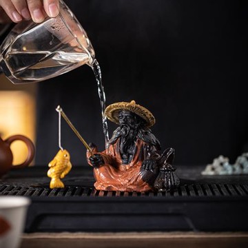 宇軒姜太公釣魚變色茶寵擺件可養茶具配件創意茶道茶玩茶裝飾禮品