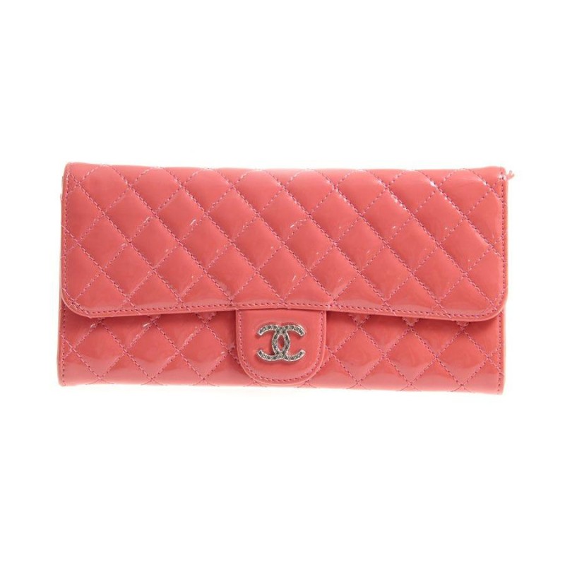 シャネル CHANEL ブリリアント マトラッセ チェーンウォレット エナメル サーモンピンク 中古 | LINEショッピング