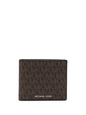 Michael Michael Kors - logo-print bi-fold wallet - men - Polyurethane - One Size - Brown