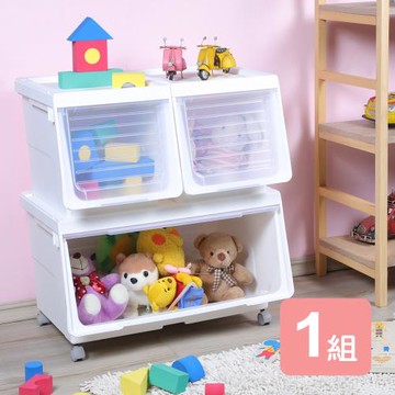 真心良品 KEYWAY大開口前掀式附輪直取整理箱(61L+29L)-3入組