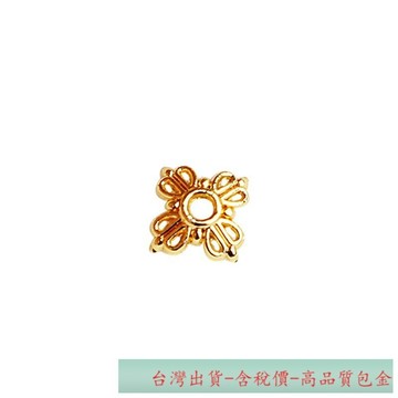 宏雲Hongyun-xs--14K包金四角形花托diy手工飾品配件四葉草花帽鏤空金珠托隔珠片