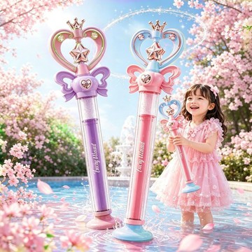 🔥臺灣出🔥愛莎公主造型 魔法水槍 旋轉仙女棒 女童戲水玩具 可吸水發射 夏日沙灘玩水神器 潑水節 生日禮物 戲水