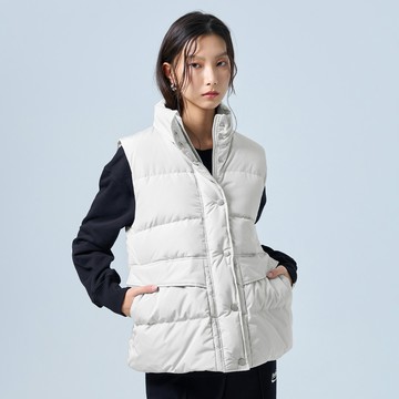 自由穿脫立領羽絨背心(淺灰色)-女