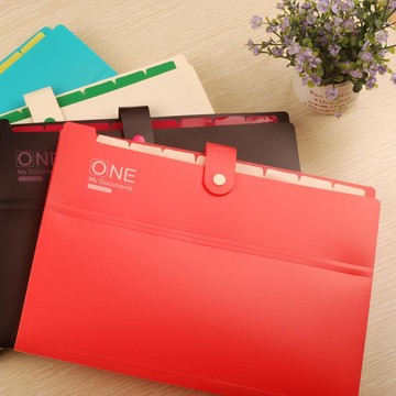 康百a4風琴包多層試卷夾學生用大容量6格文件資料票據收納包定制【益三和】可開發票