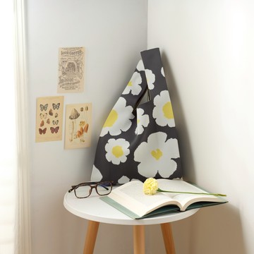 hoi!療癒系厚針織手提包小雛菊-兩入組(大+小)