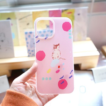 街貓日記 餅乾虎斑小貓粉粉 質感印花手機軟殼 iphone