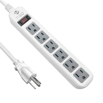 【威電】CK-3166 3孔1開6座 電腦 直向插座 延長線 6尺/9尺/12尺(過載斷電 電源線組)