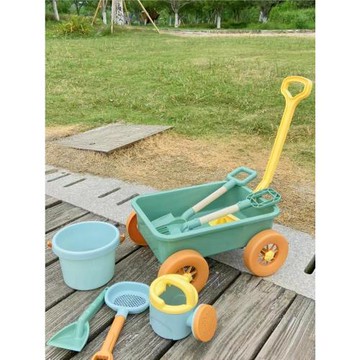 韓國ins 兒童沙灘玩具小推車套裝挖沙玩沙雪鏟子工具海邊寶寶水桶