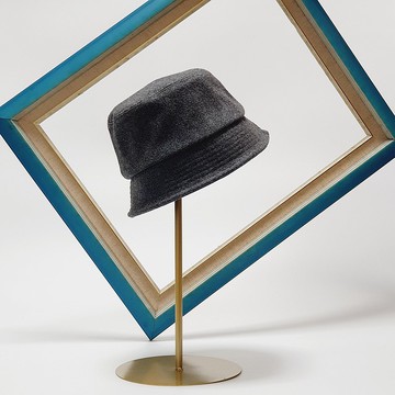 【HiGh MaLi】秋冬款/窄版短帽沿漁夫帽/時尚灰厚羊毛料#聖誕禮物