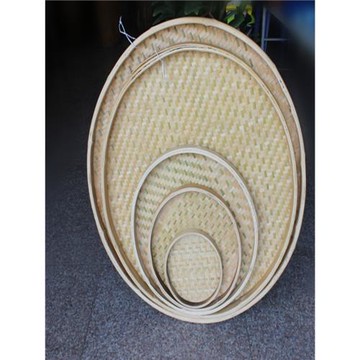 竹制簸箕竹匾圓簸箕竹編簸箕無孔篩子晾曬繪畫裝飾品純手工編織品