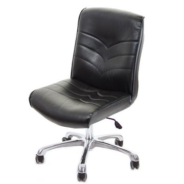 GXG 短背皮面 無扶手電腦椅 可後躺/鋁合金腳  TW-1008 LUK