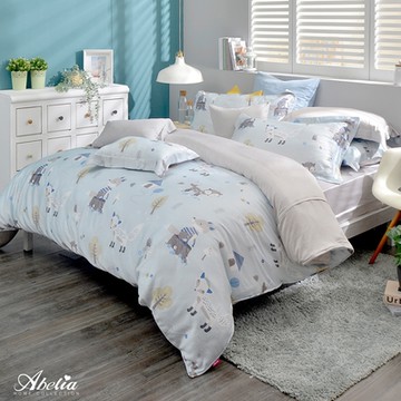 【Great Living格蕾寢飾】英國Abelia 狐狸派對 加大天絲木漿四件式兩用被床包組