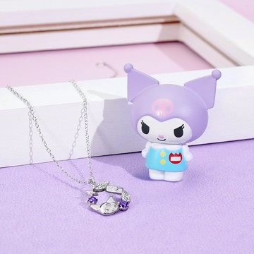 【STORY故事銀飾】Sanrio學院Mix系列-Kuromi酷洛米晶鑽純銀項鍊