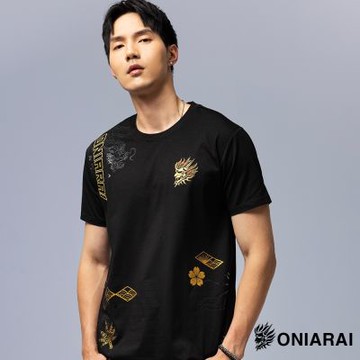 鬼洗 BLUE WAY – 和藝術鐙瓦帝龍日式短TEE(黑)