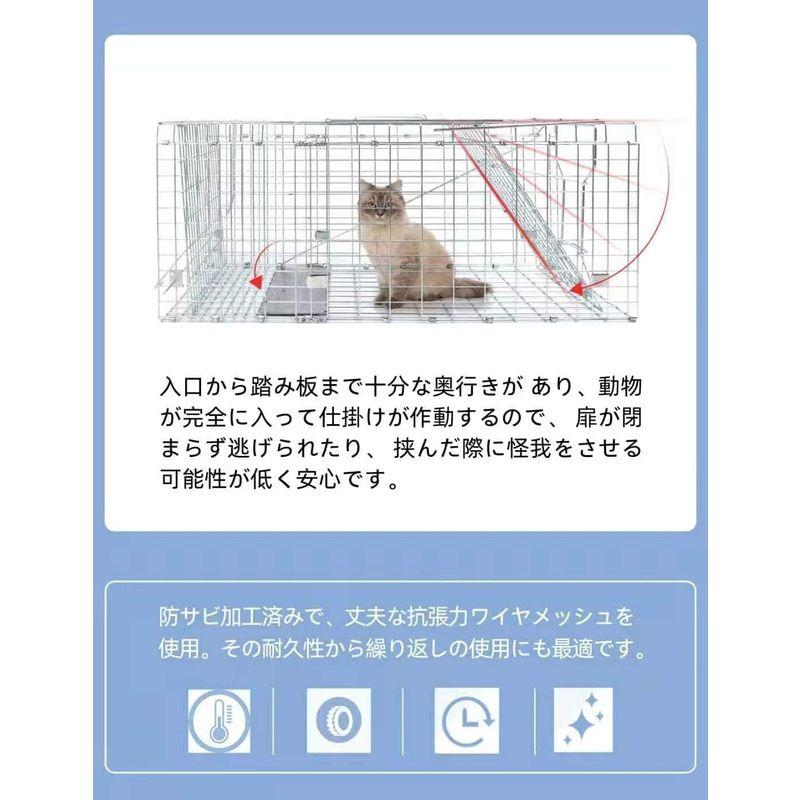 動物用捕獲器 アニマルトラップ 踏み板式 野良猫 迷子猫 小動物 保護 害獣駆除 農業作物保護 簡単組立 設置