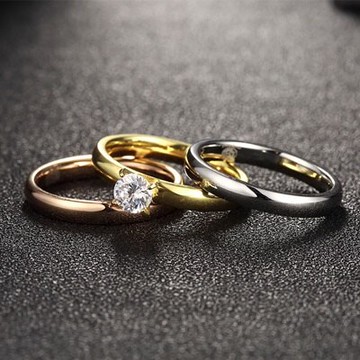 鈦鋼戒指鑲鑽美式戒飾-時尚精選三環套戒情人節生日禮物男飾品73le88【獨家進口】【米蘭精品】