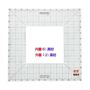 【松芝拼布坊】拼布縫紉用 拼布型板尺 防滑 止滑 畫出方型精準縫份 KR-0125