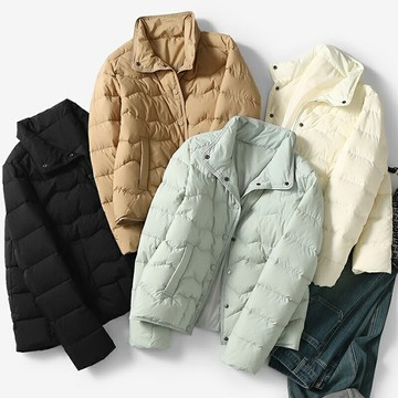 【米蘭精品】現貨+預購 頂級真羽絨外套90%鴨絨羽絨衣秋冬外套保暖上衣大碼休閒女裝-立領女外套4色74mr47