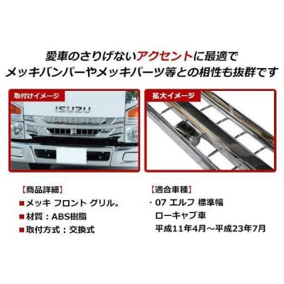 いすゞ 07エルフ 後期型 H26/12〜 ローキャブ 標準キャブ用 クローム