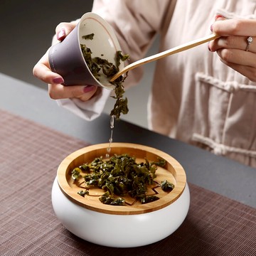 傳藝窯陶瓷建水日式小號茶洗水盂茶渣桶竹制脂白水洗功夫茶具配件