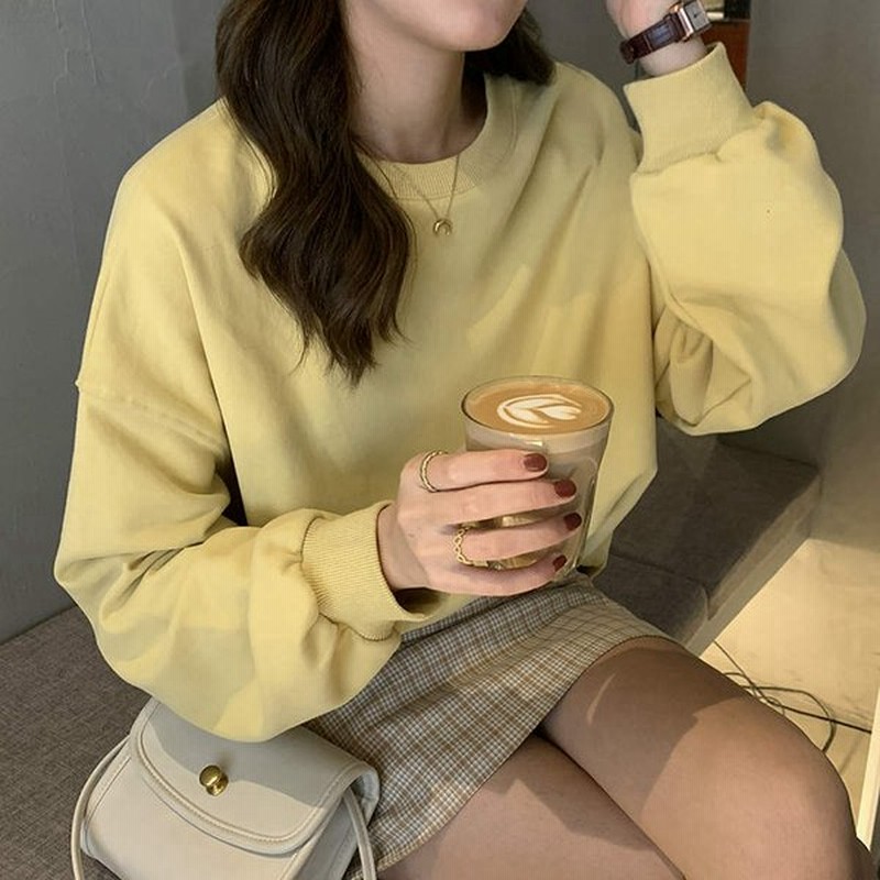 レディース 韓国ファッション プルオーバー スウェット ラウンドネック オーバーサイズ 秋 冬 長袖 トレーナー トップス カジュアル 女子 楽ちんコーデ リラッ 通販 Lineポイント最大0 5 Get Lineショッピング