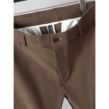 燈芯絨休閑褲男士彈力長褲子2025春秋季純棉直筒褲男裝寬松西褲潮