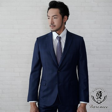 【BARONECE】英式風範格紋合身西裝_藍格(521335-09)