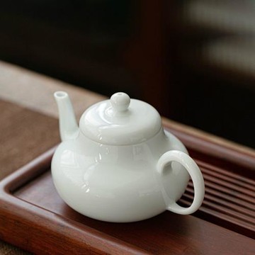 德化玉瓷軒亭壺小茶壺沖茶器陶瓷過濾帶柄單壺家用簡約泡茶壺茶具