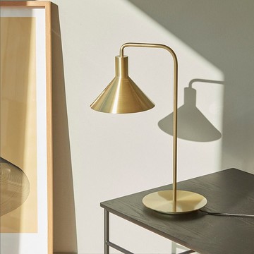 【Hübsch】－991308 黃銅金屬簡約造型桌燈 檯燈 床頭燈