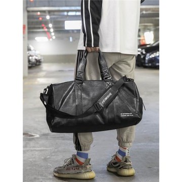 獨立鞋位短途旅行包健身包潮女瑜伽運動訓練包男PU防水手提旅行袋