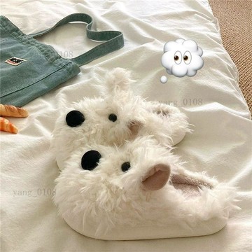 【SK】可愛棉拖鞋女室內居家加絨保暖毛毛拖鞋潮毛毛拖鞋 韓係厚底毛拖鞋 包頭半拖鞋冬天鞋子 保暖毛絨拖鞋 保暖鞋 IVF