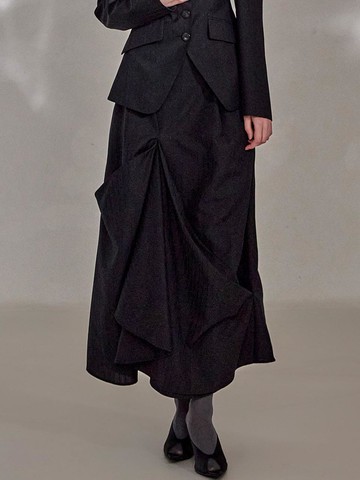 Wool Layered A-line Skirt (MBDSK007)