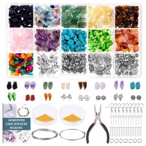 SXDS Crystal Beads and Jewelry Making Gemstones Kit for Jewelry Earring Necklace and Bracelets Making Supplies