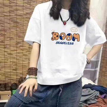 台灣现貨【甜心T恤】純棉短袖T恤女 夏季短袖 寬鬆顯瘦上衣 韓係上衣 圓領上衣女 短袖T恤 日系卡通衣服 圓領上衣女