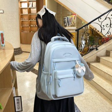 熱銷💯日係書包女學院風大容量甜美可愛背包清純初高中學生多隔層雙肩包學院風多口袋加厚護脊大學生後背包 畢旅背包 1TNU