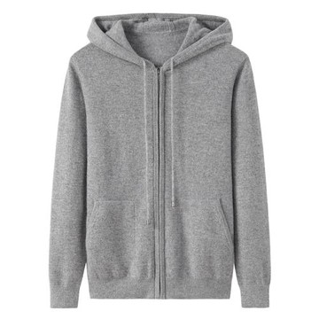 100純山羊絨衫女開衫連帽大碼衛衣秋冬寬松休閑針織毛衣毛衫E2512