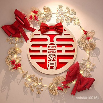 新上喜字貼結婚專用diy手工 客廳臥室大門貼紙雙囍字婚禮婚房佈置套裝 SC8D