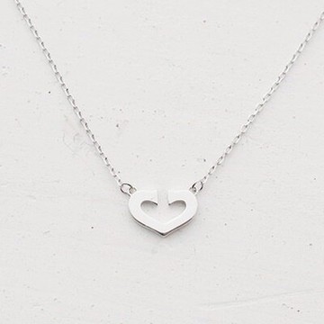 925純銀項鍊 吊墜-韓國時尚簡約愛心母親節情人節生日禮物女飾品73gj92【獨家進口】【米蘭精品】