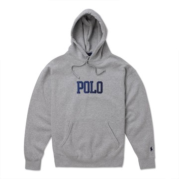 Polo Ralph Lauren RL 熱銷刺繡文字連帽T恤-灰色