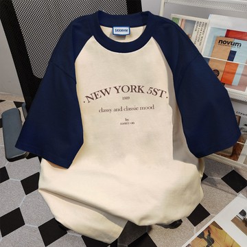 【FOH】ins學院風  夏日多巴胺穿搭！ 新款貓咪衣服 簡約ins 蓋屁股上衣 少女衣服 女生夏季長款上衣 純棉T恤