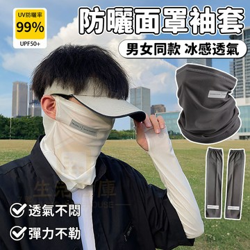 【台灣現貨🔥隔日達】防曬袖套 防曬面罩 冰絲袖套 防曬冰袖 冰絲防曬袖套面罩 涼感防曬遮陽 機車頭套 涼感面罩 機車套袖