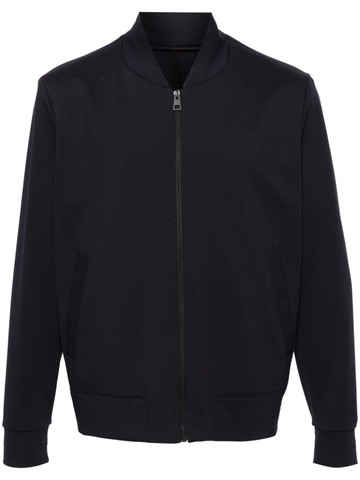 Harris Wharf London - stretch-jersey bomber jacket - men - Viscose/Elastane/Polyamide - 52 - Blue