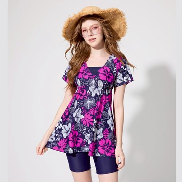 莫妮娜MIT 短袖二件式 顯瘦系列 泳裝 加大尺碼 -5L