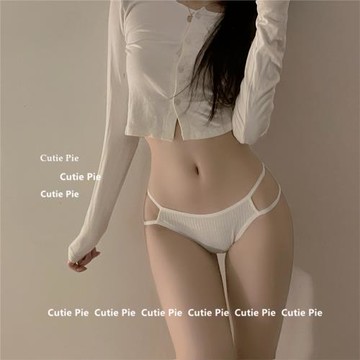 cutie：華夫格性感鏤空內褲女士低腰純棉襠透氣舒適少女三角女