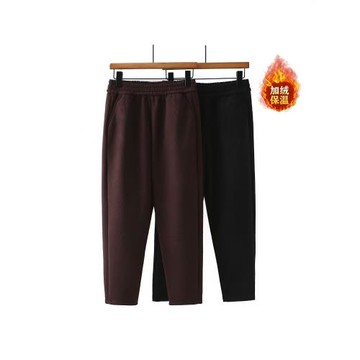 【清倉】松緊腰加絨加厚休閑褲大碼女裝保暖哈倫褲百搭顯瘦HY2405