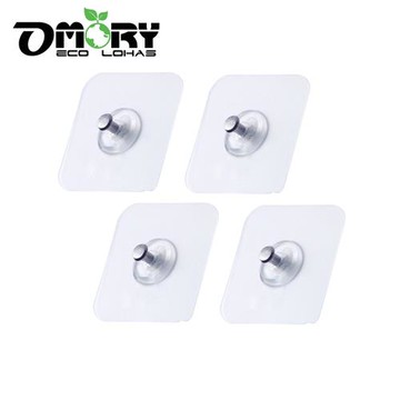 OMORY-螺絲釘無痕掛鉤4入-6x6cm-平頭