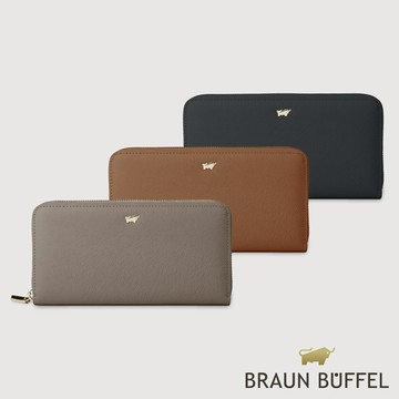 【BRAUN BUFFEL】蘇菲娜-A 12卡拉鍊長夾-多色賣場(德國小金牛台灣總代理)/BF885-601
